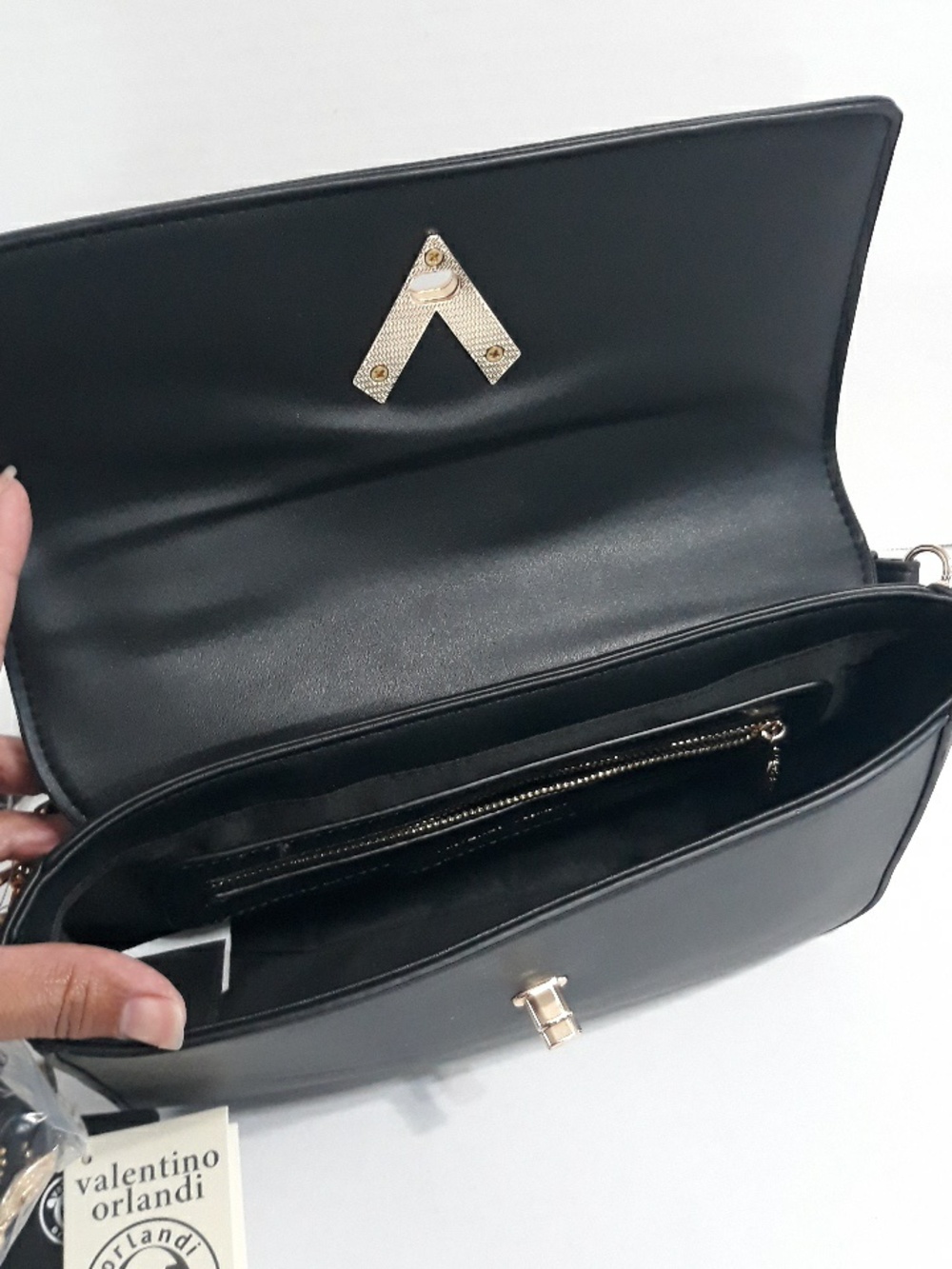 Valentino Orlandi Black Shoulder Bag & Wallet With Gold Stud Accents  *NWT* - Picture 10 of 10